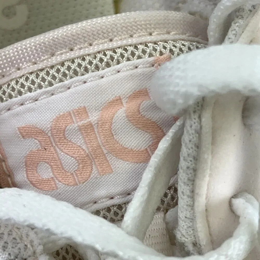 ASICS Tiger Runner Ginger Peach White Back Striped Low Lace Up Light Womens 8.5